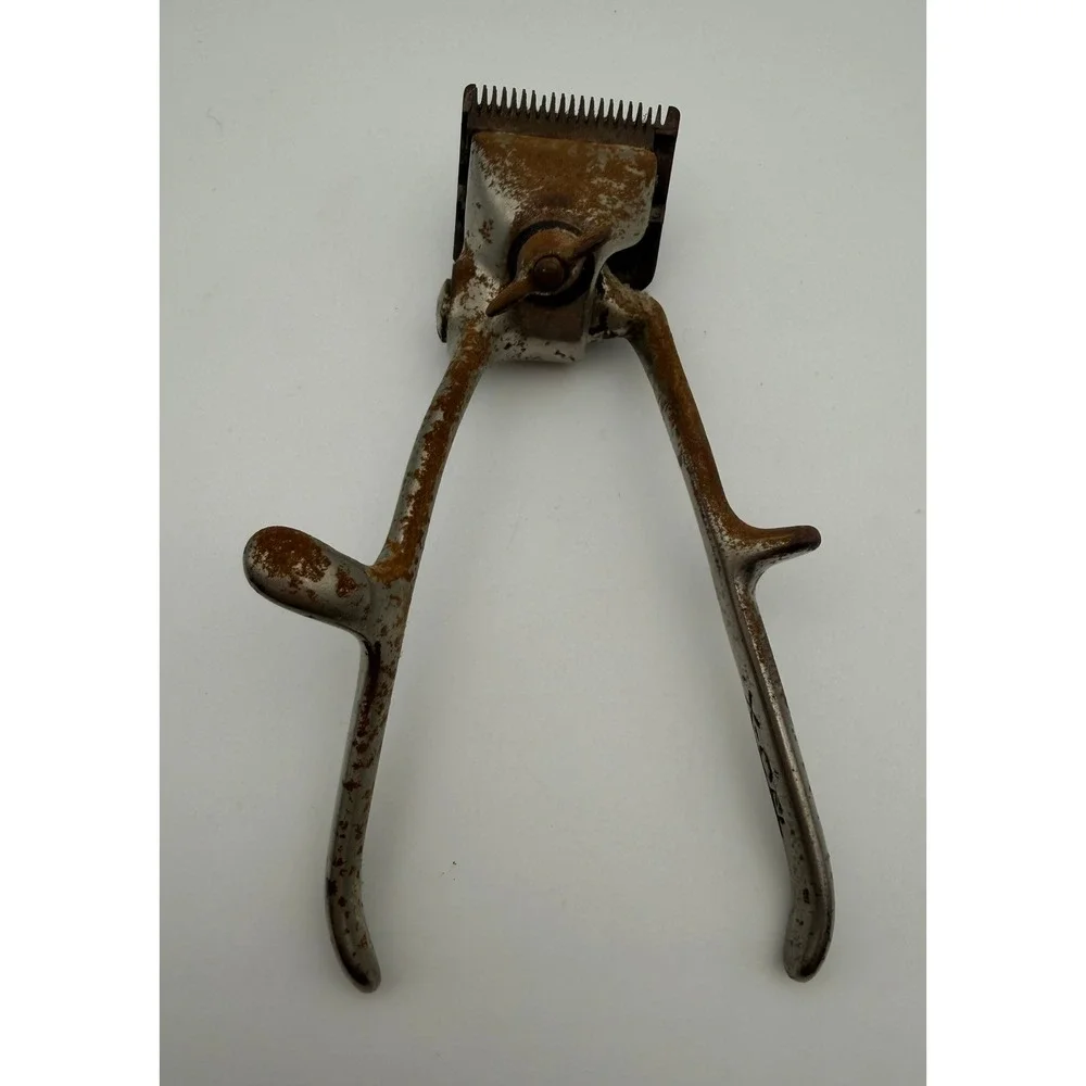 Vintage X-CEL Manual Hand Hair Clippers Barber Shop Tool Rustic Antique Decor